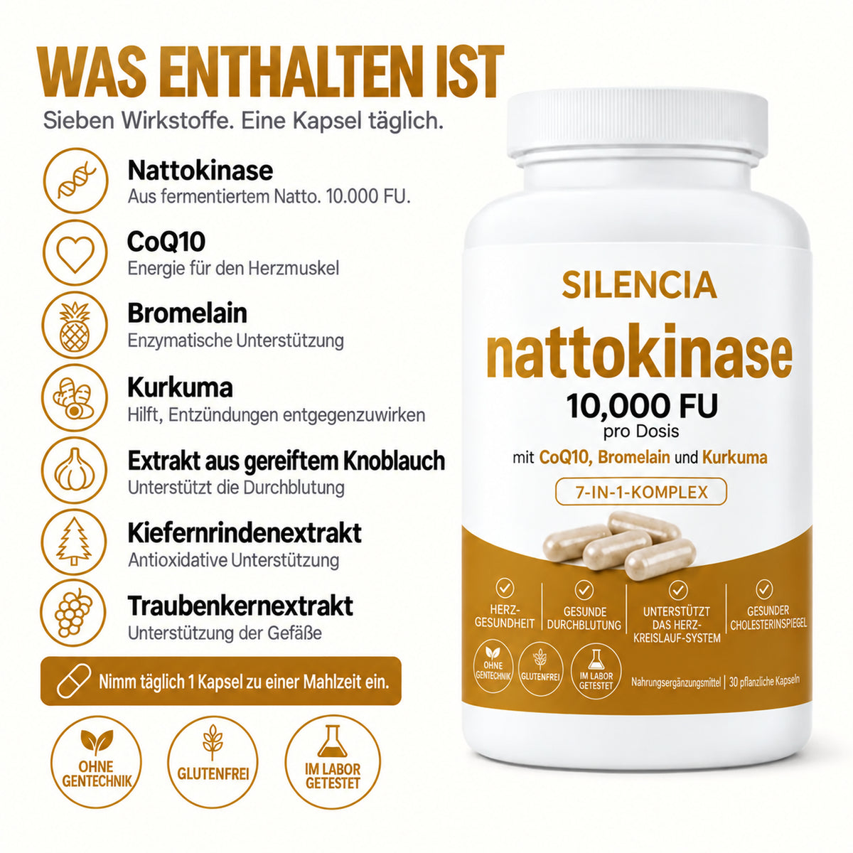 Nattokinase 10.000 · Bringen Sie Schwung in Ihr Liebesleben, spürbare Ergebnisse bereits nach 7 Tagen